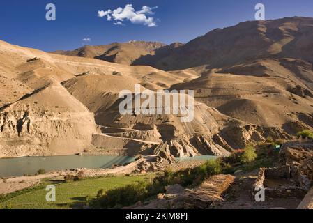 Paysages du village de Purne en route pour Padam Zanskar de Manali Banque D'Images