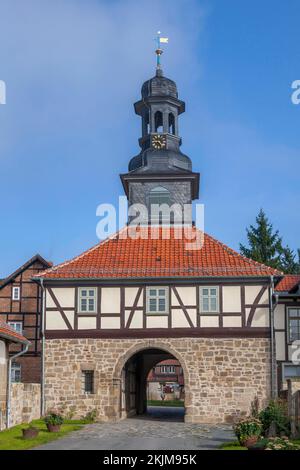 Gatehouse, monastère de Michaelstein, Blankenburg, Harz, Saxe-Anhalt, Allemagne, Europe Banque D'Images