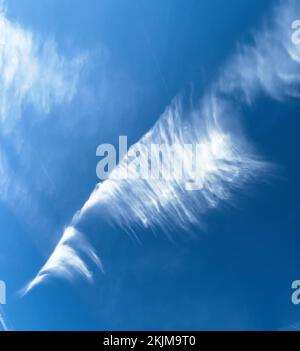 Nuage de plumes Cirrus Zirrus, nuage de glace à haute altitude, Allemagne, Europe Banque D'Images