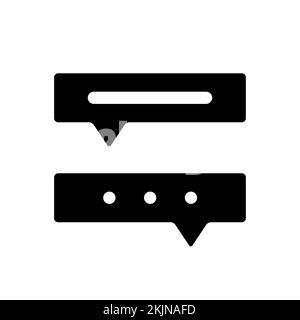 Communication avec chat bot noir glyphe icône de l'interface utilisateur Illustration de Vecteur