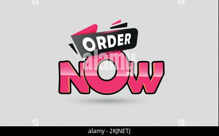 Une conception vectorielle avec du texte ' ORDER NOW ' Illustration de Vecteur