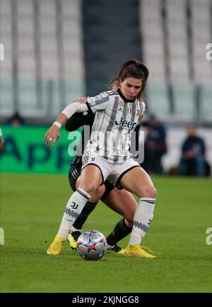 Turin, Italie. 24th novembre 2022. Cantore de Juventus Women au cours de la Ligue des champions de l'UEFA Womenâs, Groupe C, match de football entre Juventus Women et Arsenal Women le 24 novembre 2022 au stade Allianz, à Turin, en Italie. Photo Nderim Kaceli crédit: Agence de photo indépendante/Alamy Live News Banque D'Images