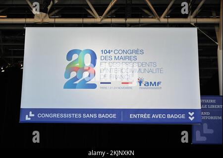 Paris, France. 24th novembre 2022. Illustration du Congrès des maires et Présidents des Intercommunautés de France organisé par l'Association des maires de France (AMF) au Parc des Expositions de Paris, France sur 24 novembre 2022. Photo de Tomas Stevens/ABACAPRESS.COM crédit: Abaca Press/Alay Live News Banque D'Images