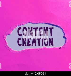 Création de contenu de texte d'écriture manuscrite. Contribution photo conceptuelle de l'information à n'importe quel support numérique Banque D'Images