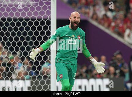 11/24/2022, Stade international de Khalifa, Doha, QAT, coupe du monde FIFA 2022, Groupe G, Brésil contre Serbie, dans la photo le gardien de but serbe Vanja Milinkovic-Savic Banque D'Images