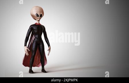 Gray Alien et extraterrestre. Rendu 3D haute résolution extrêmement détaillé et réaliste Banque D'Images