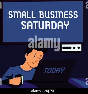 Texte d'écriture petite entreprise samedi. Business idée American shopping vacances organisé pendant le samedi Banque D'Images