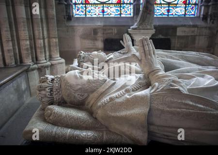 Tombe du roi Henri II et de Catherine de Médicis, à la basilique Saint-Denis, Paris Banque D'Images