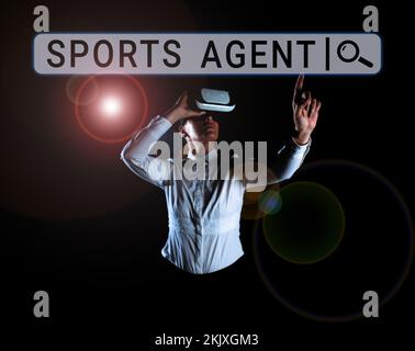 Agent sportif d'affichage conceptuel. Business concept personne gère le recrutement pour recruter les meilleurs joueurs de sport pour une équipe Banque D'Images