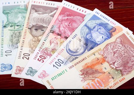 Afrique du Sud ancien argent un arrière-plan d'affaires Banque D'Images