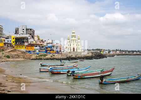 Église Saint-Roch à Kaniyakumari, Inde Banque D'Images