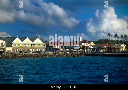 Nevis Charlestown Harbour vue de la mer Banque D'Images