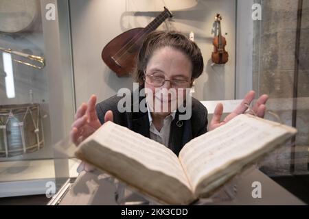 Édimbourg 27th octobre. Écosse. ROYAUME-UNI. La musique d’un manuscrit de 400 ans est exposée à la salle St Cecilia, dans la vieille ville d’Édimbourg. Le volume, Banque D'Images