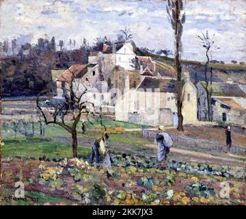 Choux près du village par Camille Pissarro (1830-1903), huile sur toile, 1875 Banque D'Images