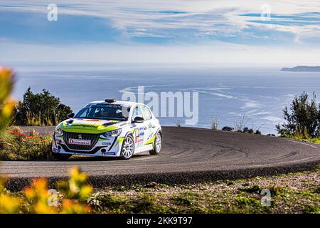 38 CONSTANTE Louis, TOPPI Anthony, Peugeot 208 Rally4, action au cours du Rallye du Var 2022, 9th tour du Championnat de France des Rallyes 2022, de 24 novembre au 27, 2022 à Sainte-Maxime, France - photo Bastien Roux / DPPI Banque D'Images