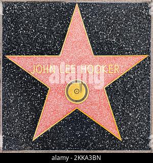 Los Angeles, USA - 5 mars 2019 : gros plan de Star sur le Hollywood Walk of Fame pour John Lee Hooker. Banque D'Images