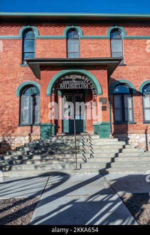 Bisbee, Arizona / Etats-Unis - 29 décembre 2019 : entrée du musée historique de Bisbee Mining lors d'une journée claire à la périphérie de Bisbee, Arizona. Banque D'Images