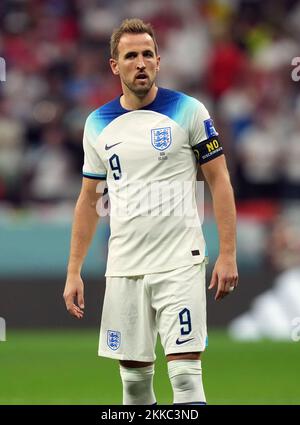 Harry Kane en Angleterre lors du match de la coupe du monde de la FIFA, groupe B, au stade Al Bayt, Al Khor. Date de la photo: Vendredi 25 novembre 2022. Banque D'Images