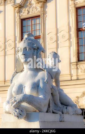 VIENNE, AUTRICHE - 17 FÉVRIER 2019 : sphinx devant le belvédère à Vienne, Autriche Banque D'Images