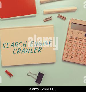 Affiche le moteur de recherche Crawler, Word pour le programme ou le script automatisé qui navigue sur le Web Banque D'Images