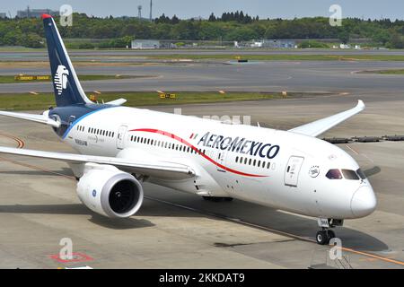 Préfecture de Chiba, Japon - 05 mai 2019 : avion passagers Boeing B787-8 Dreamliner (N966AM) Aeromexico. Banque D'Images