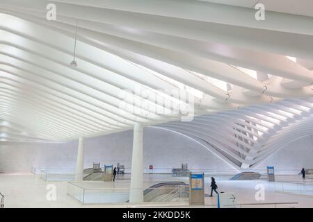 NEW YORK, ETATS-UNIS - 5 NOVEMBRE 2018 : L'OCULUS. Le centre de transport d'Oculus à la nouvelle station de métro World Trade Center de New York. Oculus, la maison de la gare principale à Banque D'Images