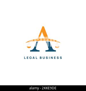 Un logo d'entreprise lettre légale, un cabinet d'avocats et un logo d'avocat avec alphabet Et Un modèle d'image vectorielle Illustration de Vecteur