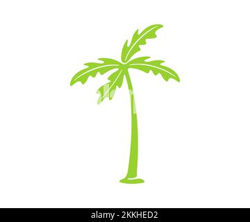 Palmier, arbre, plantes, nature et tropiques, design graphique. Feuilles, feuilles, feuillage, flore et noix de coco, dessin vectoriel et illustration Illustration de Vecteur