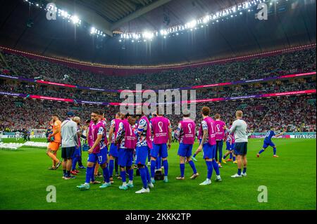 Al Khor, Qatar. 25th novembre 2022. Les joueurs américains pendant la coupe du monde de la FIFA Qatar 2022 Groupe B match entre l'Angleterre et les Etats-Unis au stade Al Bayt à Al Khor, Qatar sur 25 novembre 2022 (photo par Andrew Surma/ Credit: SIPA USA/Alay Live News Banque D'Images