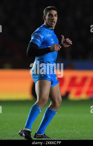 Twickenham, Royaume-Uni. 25th novembre 2022. Santiago Carreras de Gloucester Rugby lors du match de rugby Gallagher Premiership entre Harlequins et Gloucester au stade de Twickenham, à Twickenham, Royaume-Uni, le 25 novembre 2022. Photo de Carlton Myrie. Utilisation éditoriale uniquement, licence requise pour une utilisation commerciale. Aucune utilisation dans les Paris, les jeux ou les publications d'un seul club/ligue/joueur. Crédit : UK Sports pics Ltd/Alay Live News Banque D'Images