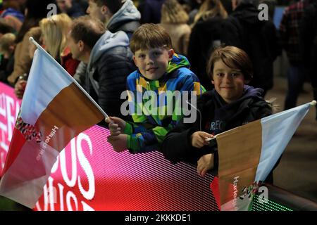 Twickenham, Royaume-Uni. 25th novembre 2022. Les fans de Harlequins ont assisté au match de rugby Gallagher Premiership entre Harlequins et Gloucester au stade de Twickenham, à Twickenham, au Royaume-Uni, le 25 novembre 2022. Photo de Carlton Myrie. Utilisation éditoriale uniquement, licence requise pour une utilisation commerciale. Aucune utilisation dans les Paris, les jeux ou les publications d'un seul club/ligue/joueur. Crédit : UK Sports pics Ltd/Alay Live News Banque D'Images