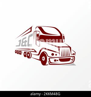 camion conteneur livraison image graphique icône logo design abstrait concept vecteur stock. Peut être utilisé comme symbole en rapport avec le transport ou le conducteur Illustration de Vecteur