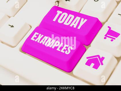 Légende de texte présentant des exemples. Exemple de modèle de photo de vitrine commerciale à suivre Guide Explication par exemple Banque D'Images