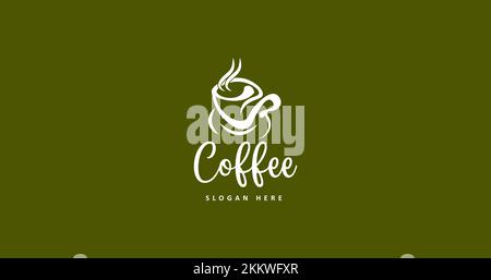 nouveau modèle de logo du café-restaurant, design moderne du logo du café, logo du café chaud Banque D'Images
