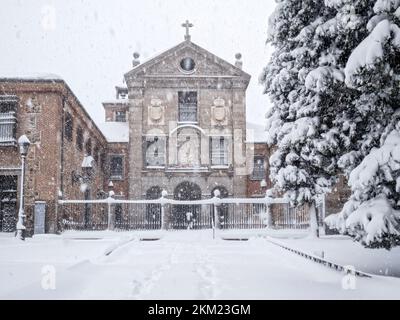 Real Monasterio de la Encarnación nevado. Madrid. Espagne Banque D'Images