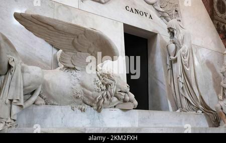 Détail du mausolée d'Antonio Canova à Venise Banque D'Images