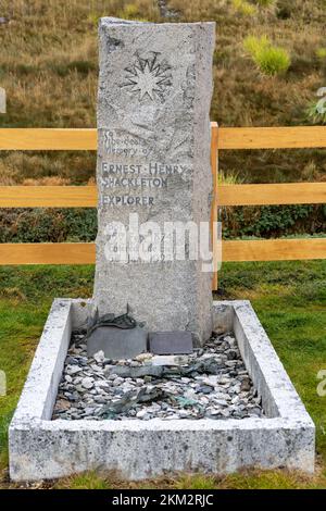 Tombe de Sir Ernest Shackleton au cimetière de Grytvikens, en Géorgie du Sud Banque D'Images