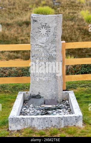 Tombe de Sir Ernest Shackleton au cimetière de Grytvikens, en Géorgie du Sud Banque D'Images