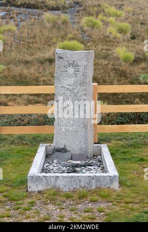 Tombe de Sir Ernest Shackleton au cimetière de Grytvikens, en Géorgie du Sud Banque D'Images