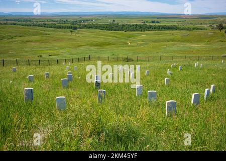 Le champ de bataille de Little Bighorn, monument national, rappelle la cavalerie de 7th de l'armée américaine et les Lakotas et les Cheyennes dans l'une des dernières armées indiennes Banque D'Images