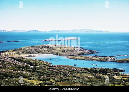 Derrynane Bay d'en haut, péninsule d'Iveragh, comté de Kerry, Irlande Banque D'Images