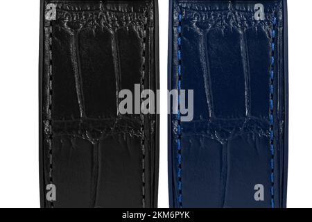 bracelet de montre alligator skin. isolé sur fond blanc Banque D'Images