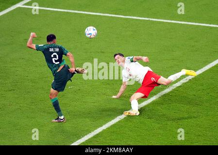 Robert Lewandowski, un polonais, a participé au match du groupe C de la coupe du monde de la FIFA, au stade Education City de Doha, au Qatar. Date de la photo: Samedi 26 novembre 2022. Banque D'Images