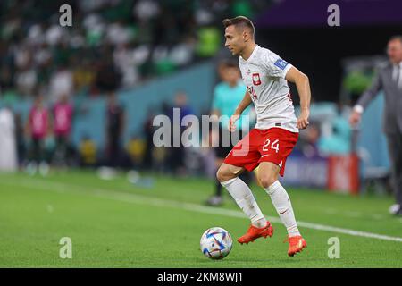 Al Rayyan, Qatar. 26th novembre 2022. Przemyslaw Frankowski lors du match de la coupe du monde de la FIFA, Qatar 2022, groupe C entre la Pologne et l'Arabie Saoudite au stade de la ville d'éducation sur 26 novembre 2022 à Al Rayyan, Qatar. (Photo de Pawel Andrachiewicz/PressFocus/Sipa USA) crédit: SIPA USA/Alay Live News Banque D'Images