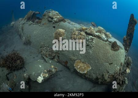 Guerre mondiale 2 Epave d'avion dans le Triangle de corail Banque D'Images