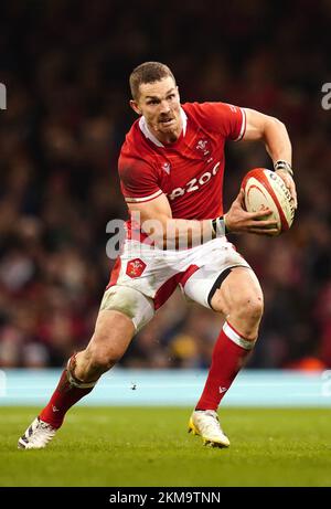 Le pays de Galles George North lors du match international d'automne au stade de la Principauté de Cardiff. Date de la photo: Samedi 26 novembre 2022. Banque D'Images