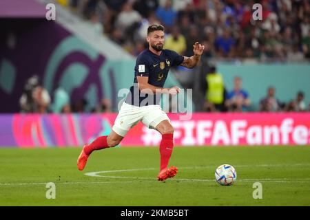 Olivier Giroud en France en action lors du match de la coupe du monde de la FIFA du Groupe D au stade 974 à Doha, au Qatar. Date de la photo: Samedi 26 novembre 2022. Banque D'Images