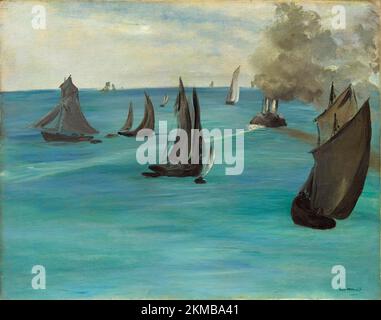 Vue sur la mer, temps calme (vue de mer, temps calme). Édouard Manet. 1864. Banque D'Images