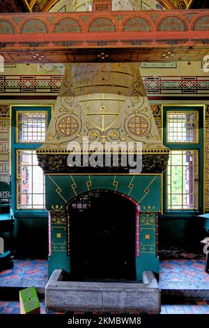 Chambre de Lord Bute à Castell Coch ou au Château Rouge. Château Coch - le Château rouge, Tongwynlais, Cardiff, pays de Galles, Royaume-Uni, Europe - 15th octobre Banque D'Images