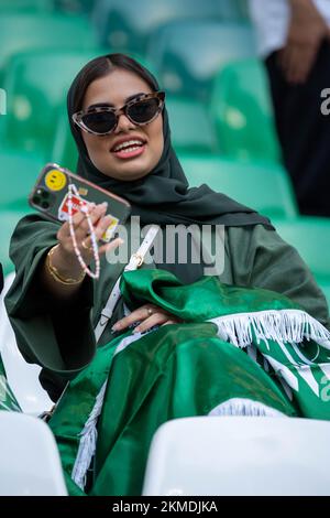 Doha, Qatar. 26th novembre 2022. Fan d'Arabie Saoudite lors de la coupe du monde de la FIFA Qatar 2022 Groupe C match entre la Pologne et l'Arabie Saoudite au stade de la ville d'éducation à Doha, Qatar sur 25 novembre 2022 (photo par Andrew Surma/ Credit: SIPA USA/Alay Live News Banque D'Images